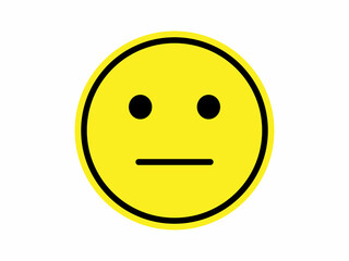 Neutral Yellow Smiley Face Icon