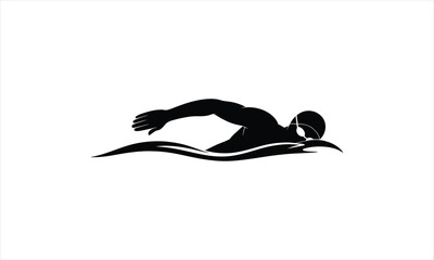 Dynamic silhouette of a swimmer in motion representing athleticism and water sports