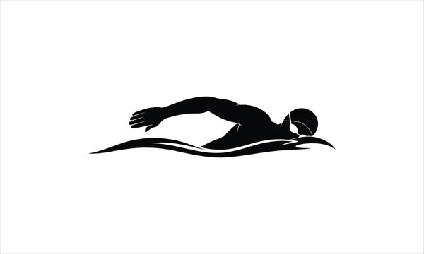 Dynamic silhouette of a swimmer in motion representing athleticism and water sports