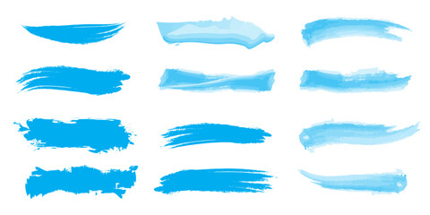 Set of watercolor brush shape assets