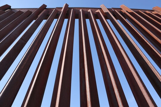 US Mexico border wall up close