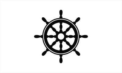 Obraz premium Abstract circular geometric shape with radial spokes silhouette