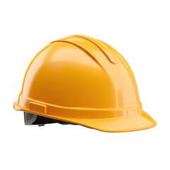 Fototapeta premium Bright Yellow Hard Hat for Safety in Construction and Industrial Environments with Reflective Detail Transparent background or PNG