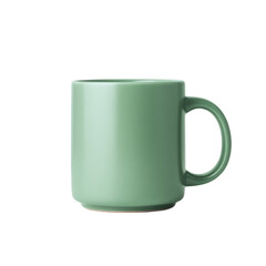 Minimalist Green Mug on White Background Perfect for Coffee or Tea Enthusiasts in Contemporary Kitchen Decor Setting Transparent background or PNG