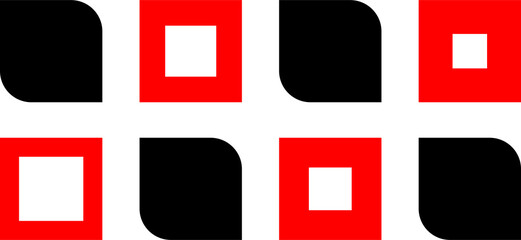 Red and Black geometric designs.