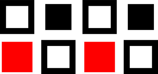 Red and Black geometric designs.