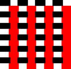 Red and Black geometric designs.