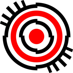 Red and Black geometric designs.