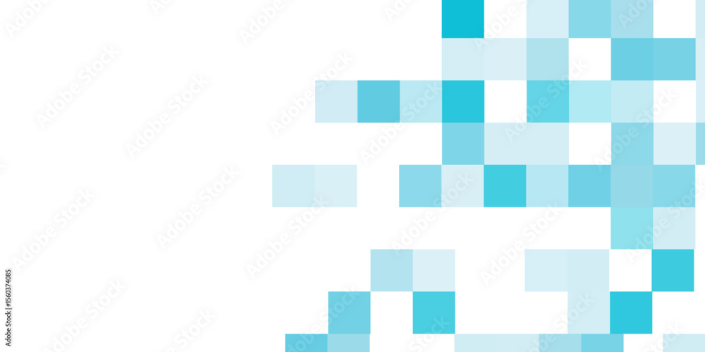 Aufkleber Abstract digital background with pixelated blue and white squares creating background. Blue colored Tech Finance Fintech Pixel mosaic Pattern. Abstract technology Business Tech Science Vector Backdrop