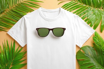 White T-shirt and sunglasses