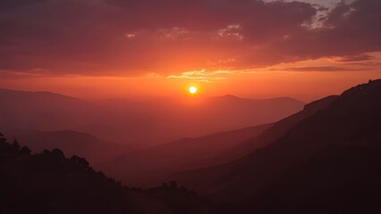 Fototapeta premium sunset in the mountains