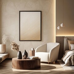 Beige modern bedroom interior