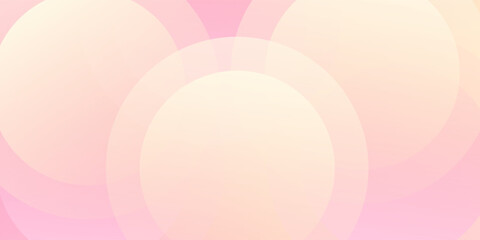 Minimalist banner background, pastel colorful, pink and yellow gradations. Circle effect style geometric, abstract background.