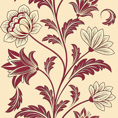 damask seamless floral pattern royal wallpaper 
