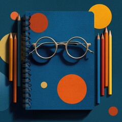 Study supplies on a dark background