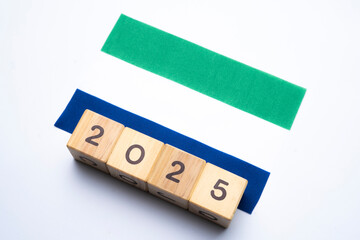 2025, Sierra Leone flag with date block, Concept, Important events for Sierra Leone the new year, election, economy, social activities, central bank, Sierra Leone foreign policy