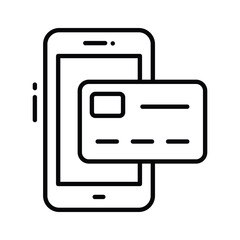 A trendy linear icon of mobile payment screen
