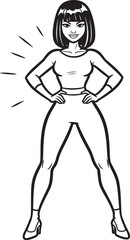 Dynamic line Art Woman in Power Pose