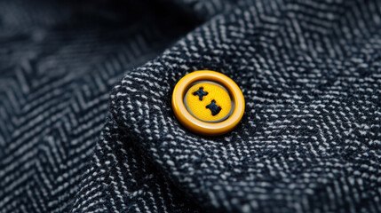 Garment factory, Inspected pant buttons and rivets for secure placement in a detailed stock image.