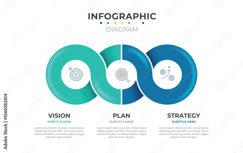 Poster loop infographic loop circle diagram. business presentation template.
