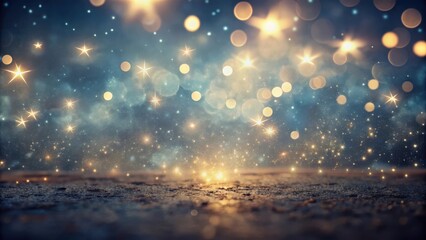 Magical Night Sky with Glimmering Lights and Sparkling Dust on a Dark Surface