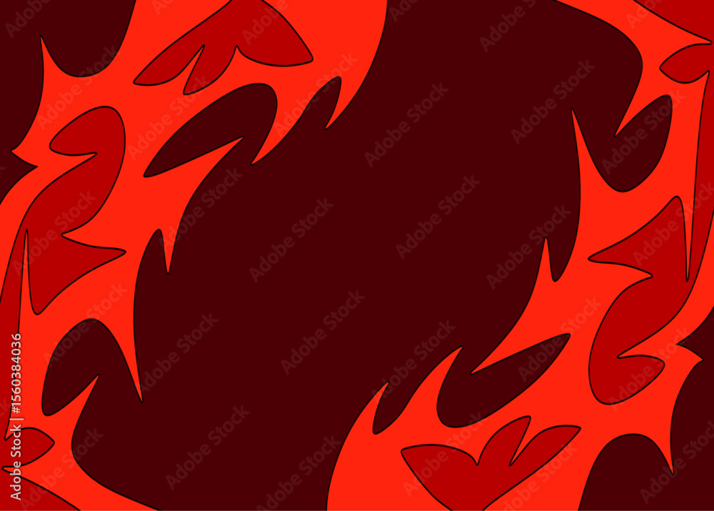 Poster abstract background with seamless wavy flame pattern and with some copy space area