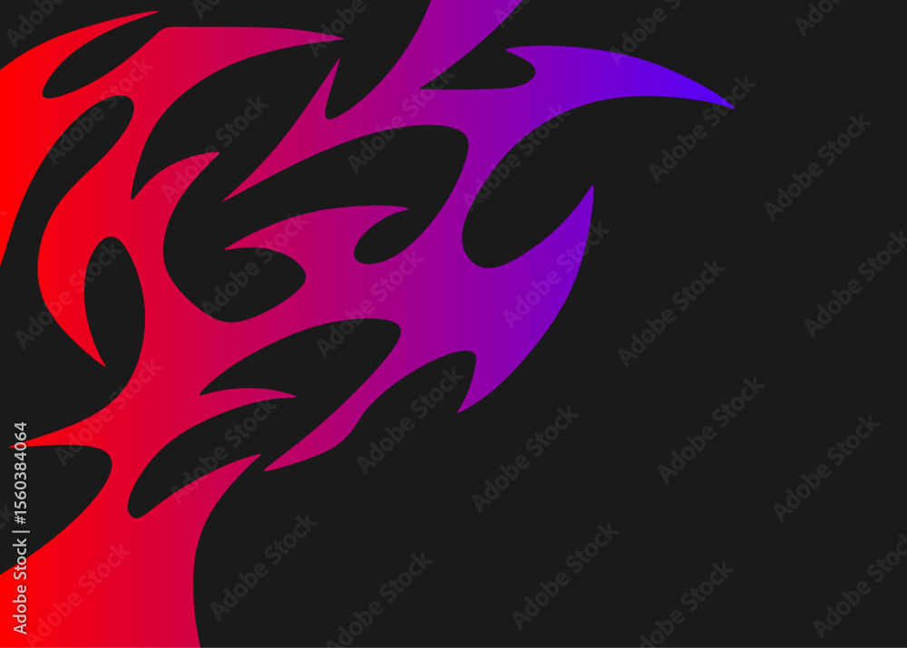 Poster abstract background with seamless wavy tribal pattern and with some copy space area