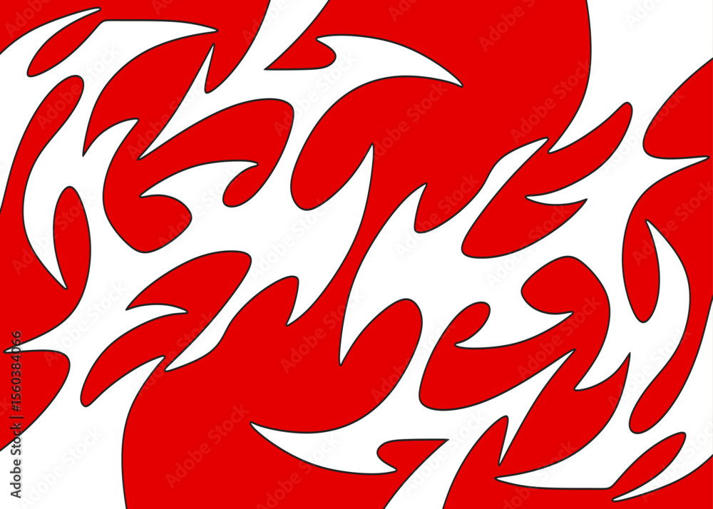 Poster abstract background with seamless wavy tribal pattern
