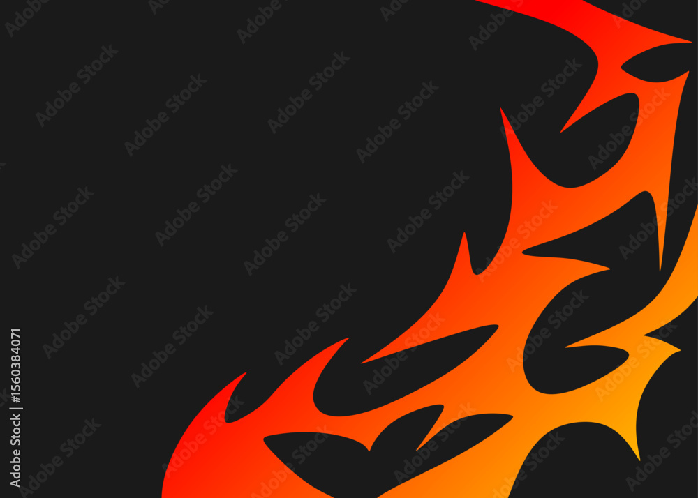 Poster abstract background with seamless wavy flame pattern and with some copy space area