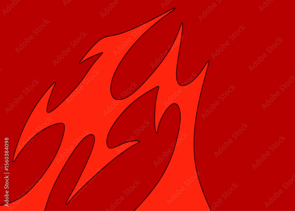 Poster abstract background with seamless wavy flame pattern and with some copy space area