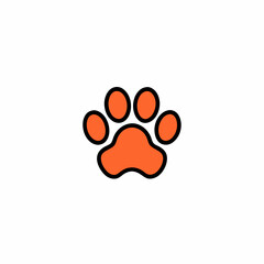 Paw print. Illustration isolated on white background.