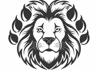 Grunge lion leopard paw print cheetah tiger footprint Minimalist concept vector illustration 