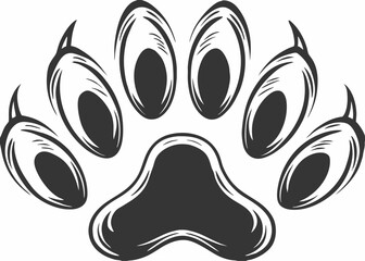 Grunge lion leopard paw print cheetah tiger footprint Minimalist concept vector illustration 