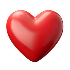 3D Red heart shape on white.