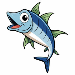 Mackerel, scomber seafood and underwater animal minimalist logo, Icon, element vector illustration