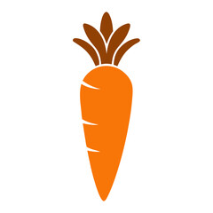Carrot vector icon on white background.
