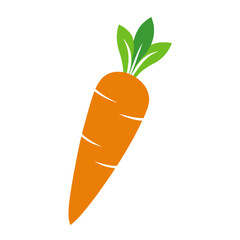Carrot vector icon on white background.