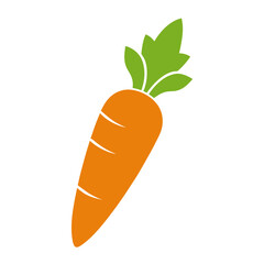 Carrot vector icon on white background.