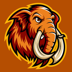 mammoth with the inscription baby in a hand-drawn cartoon style mascot logo design