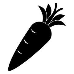 Carrot silhouette vector icon on white background.