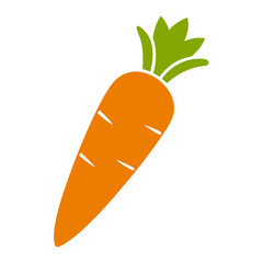 Carrot vector icon on white background.