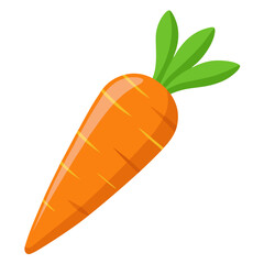 Carrot vector icon on white background.