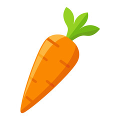 Carrot vector icon on white background.