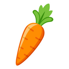 Carrot vector icon on white background.