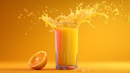 Splashing orange juice