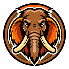 mammoth with the inscription baby in a hand-drawn cartoon style mascot logo design