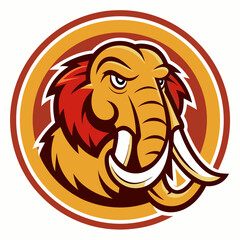 mammoth with the inscription baby in a hand-drawn cartoon style mascot logo design