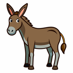 Cute donkey Childish colored flat vector illustration