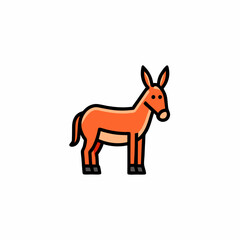 silhouette of a donkey on white vector cartoon illustration