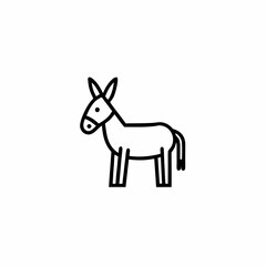silhouette of a donkey on white vector cartoon illustration